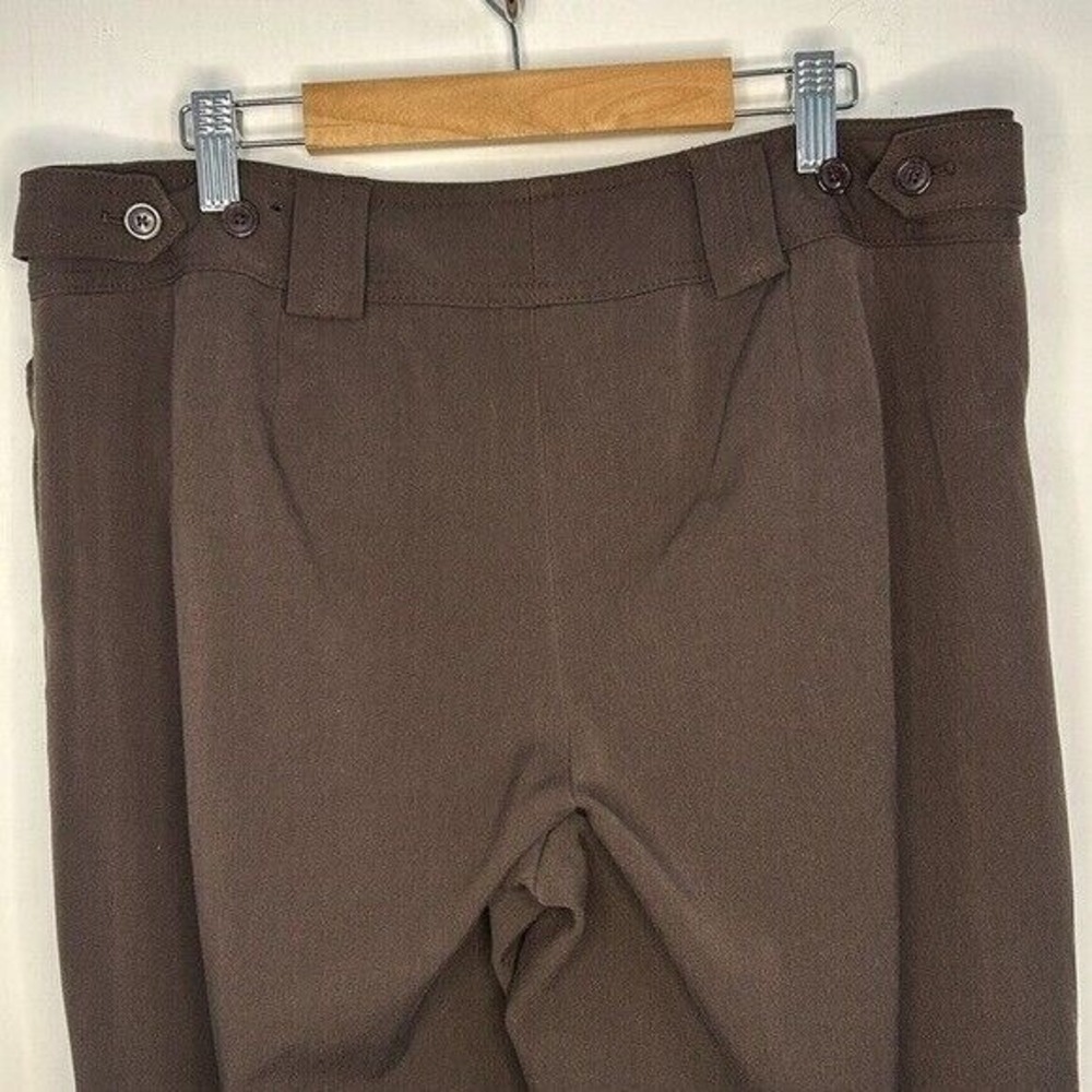Lane Bryant Petite 1 Large Brown Wide Leg Dress Pants Trousers Neutral Office - Picture 7 of 8